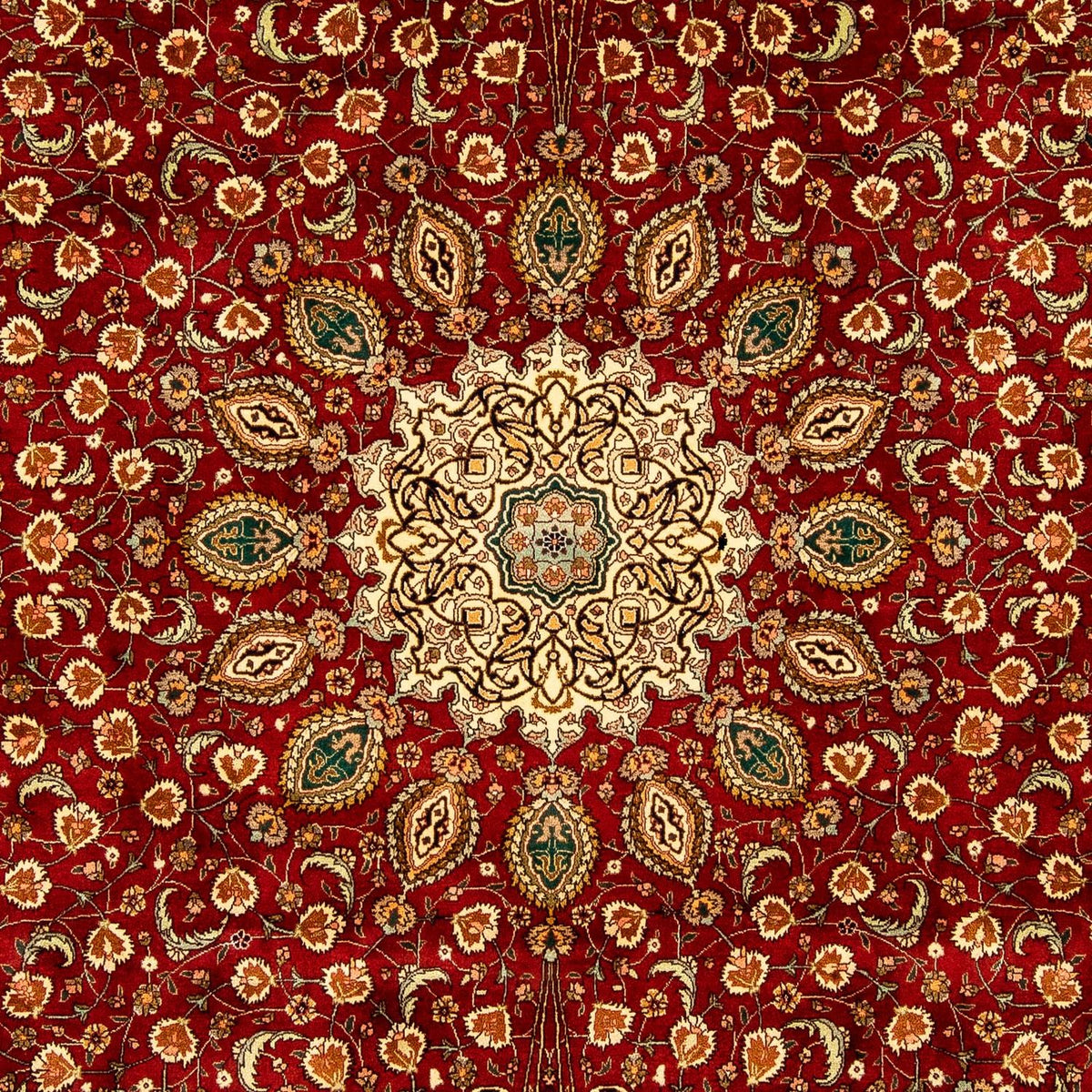 Persisk tæppe - Tabriz - 350 x 250 cm - mørkerød