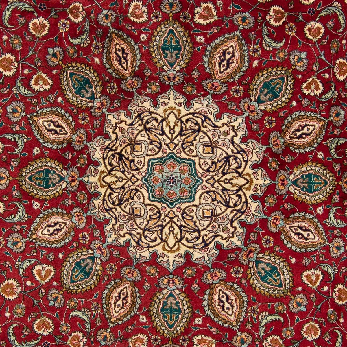 Persisk tæppe - Tabriz - Royal - 349 x 243 cm - mørkerød