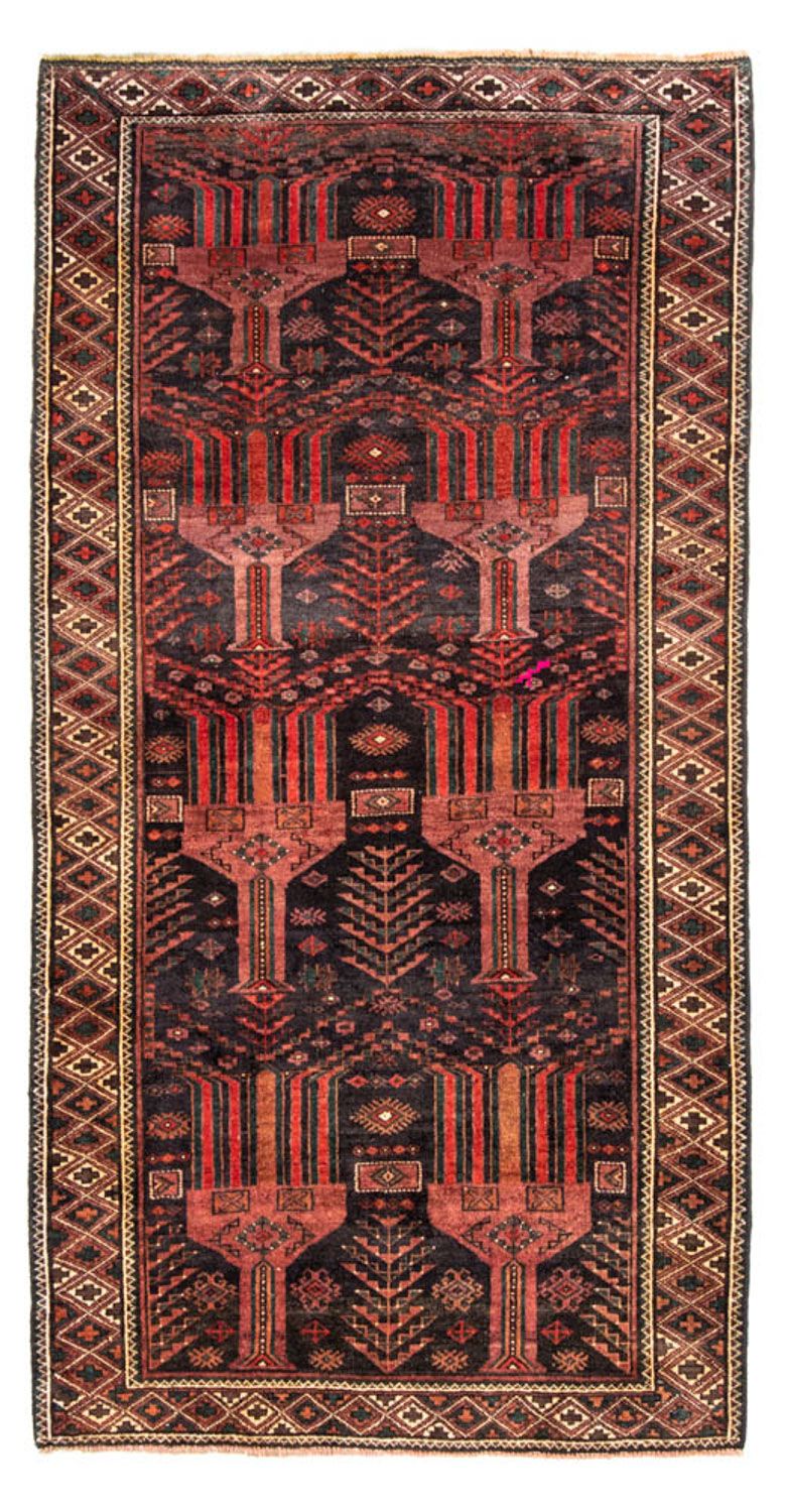 Løber Baluch-tæppe - 228 x 114 cm - lysrød