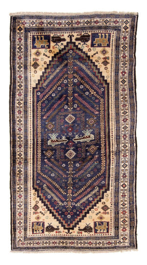 Løber Baluch-tæppe - 211 x 112 cm - mørkeblå