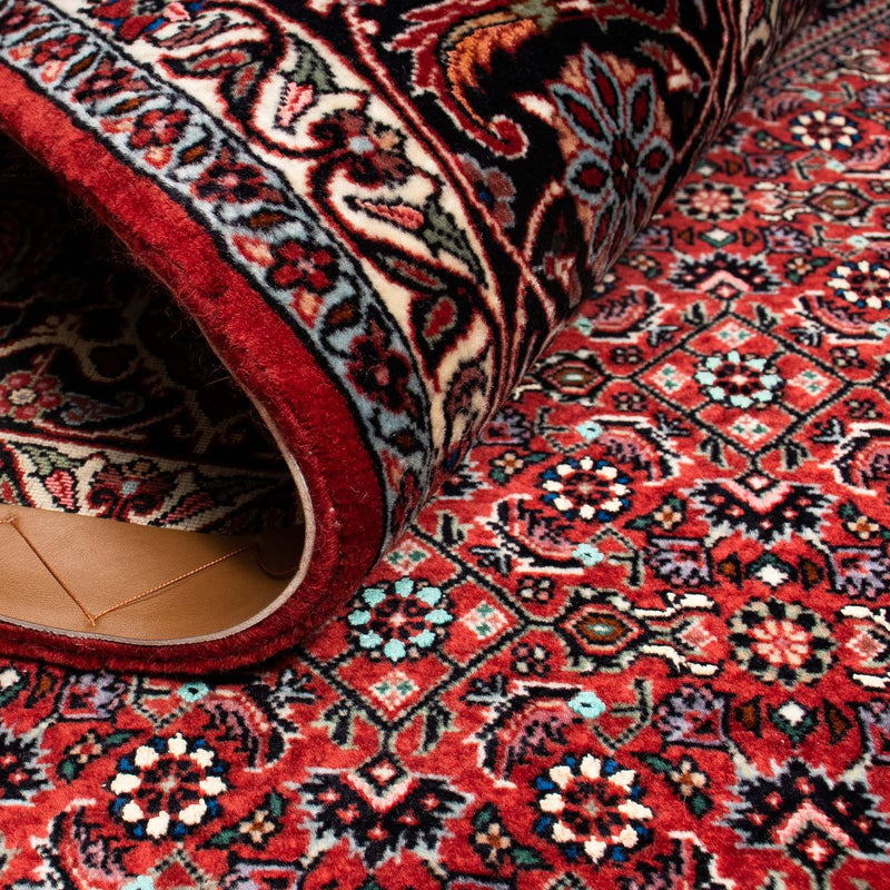 Persisk tæppe - Bijar - 258 x 202 cm - mørkerød