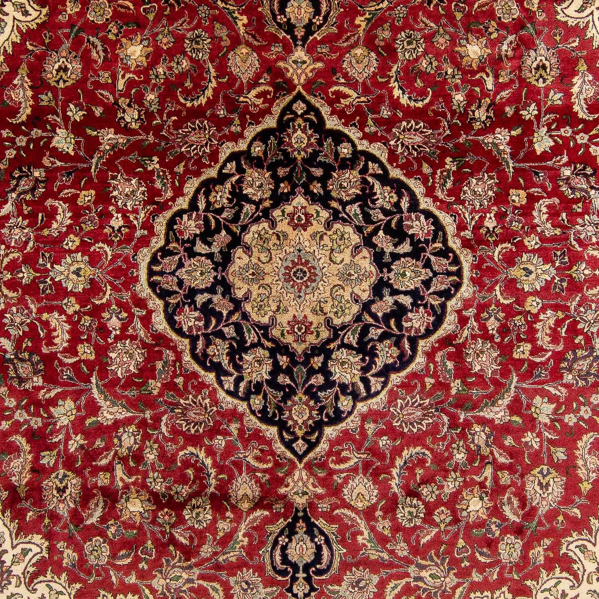 Persisk tæppe - Tabriz - 380 x 300 cm - mørkerød
