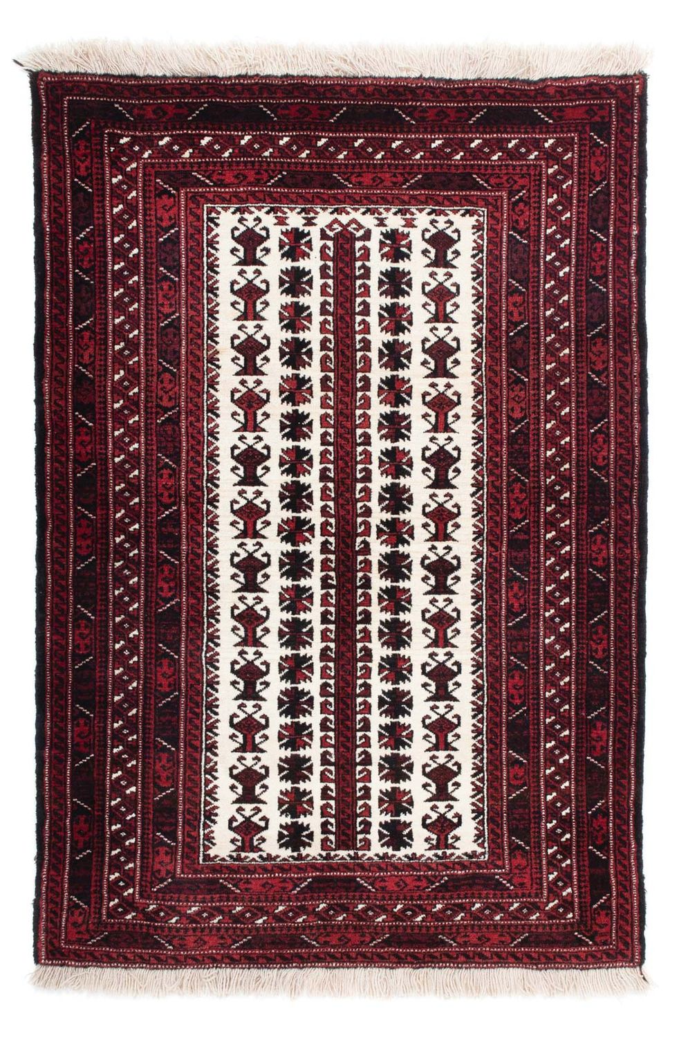 Baluch-tæppe - 142 x 102 cm - mørkerød