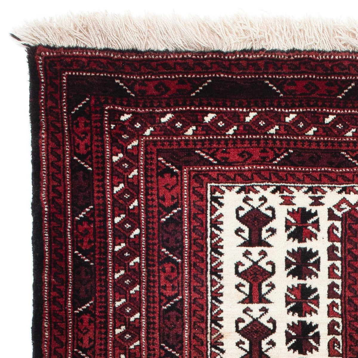 Baluch-tæppe - 142 x 102 cm - mørkerød