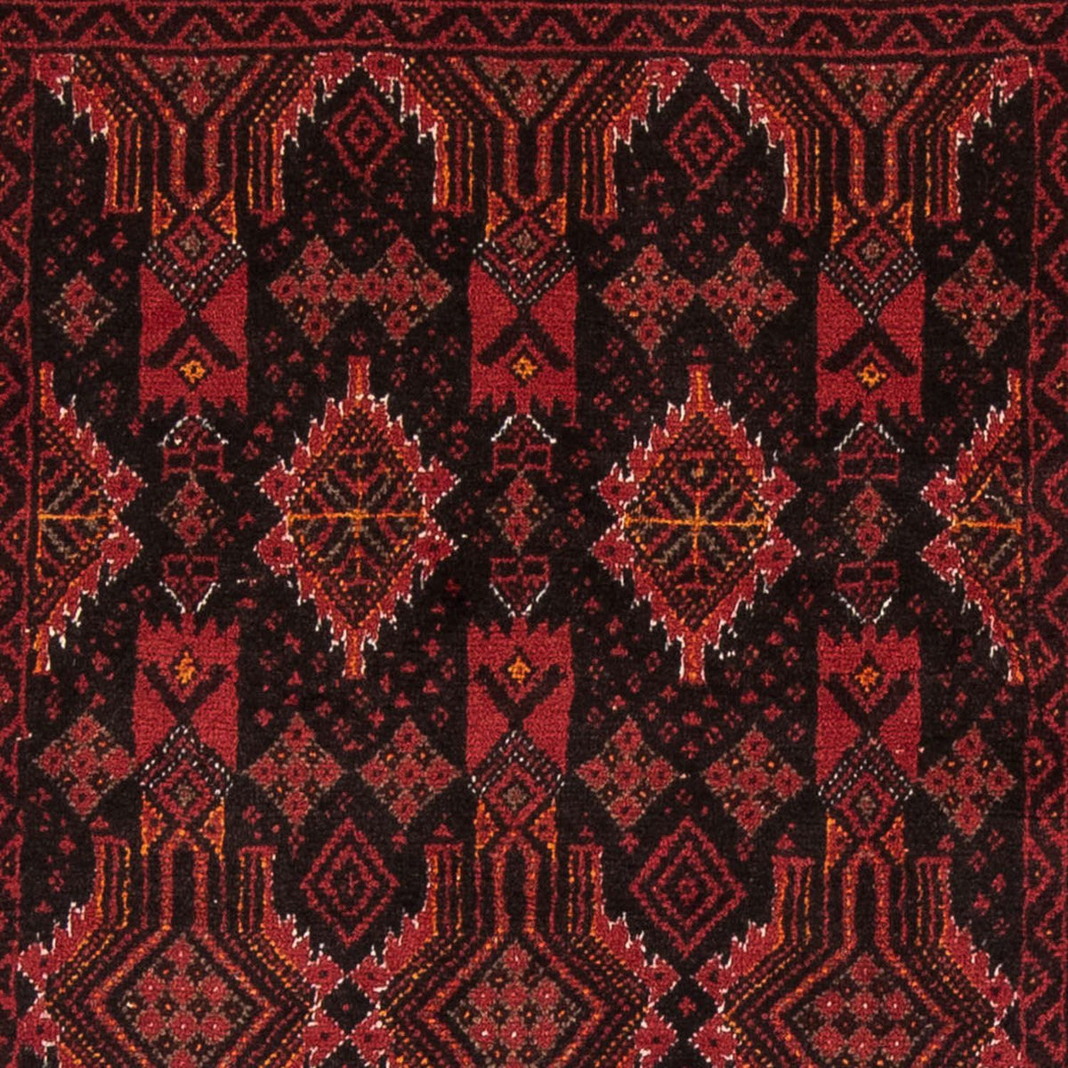 Løber Baluch-tæppe - 201 x 99 cm - mørkerød