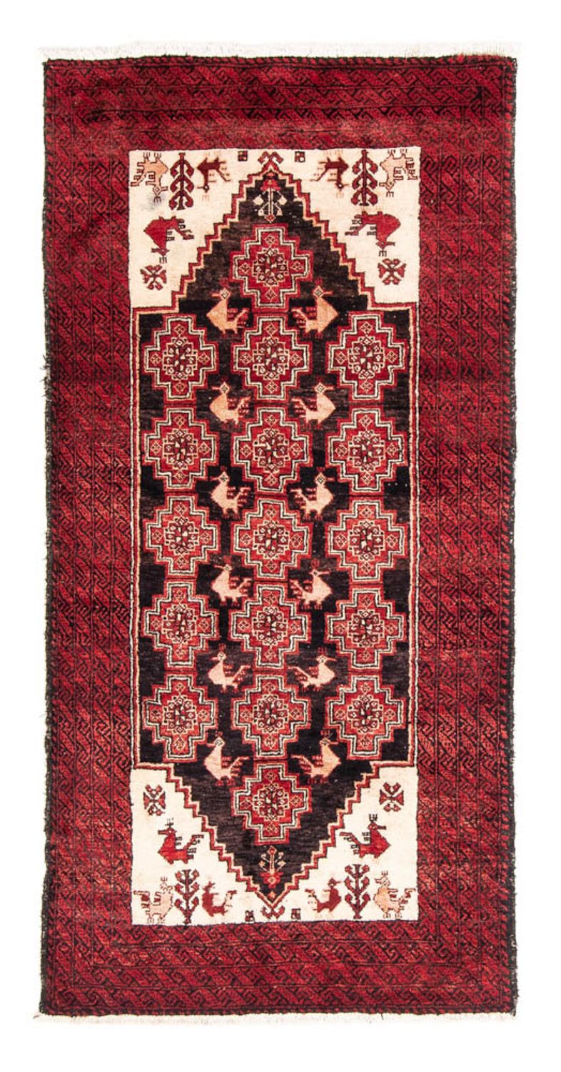 Løber Baluch-tæppe - 202 x 100 cm - rød