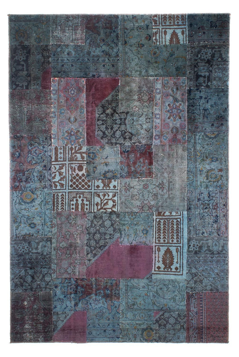 Patchwork-tæppe - 291 x 194 cm - blå