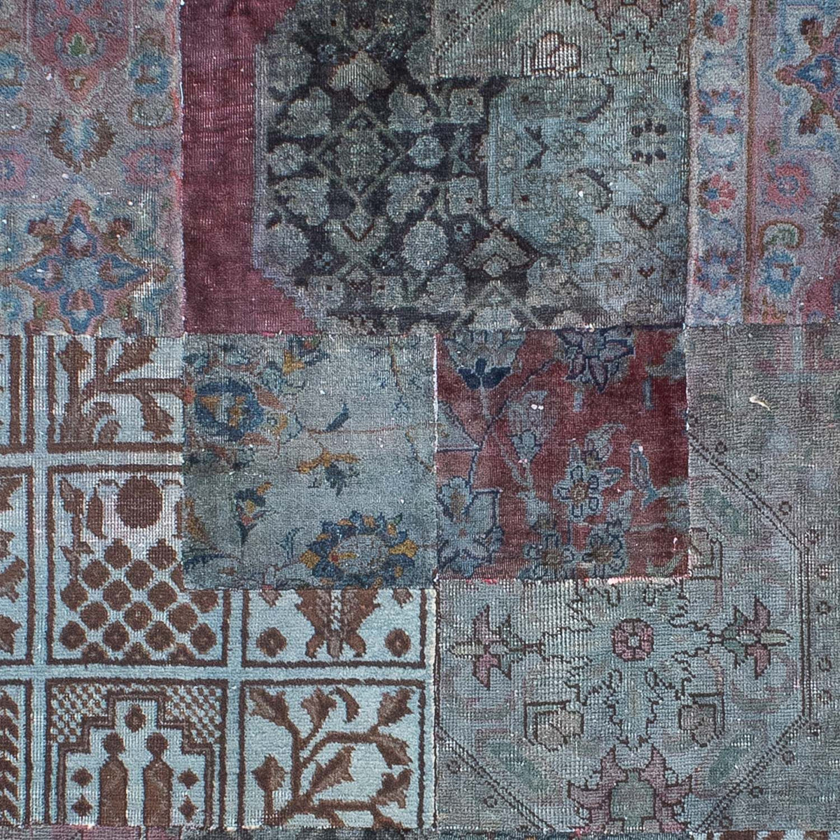 Patchwork-tæppe - 291 x 194 cm - blå