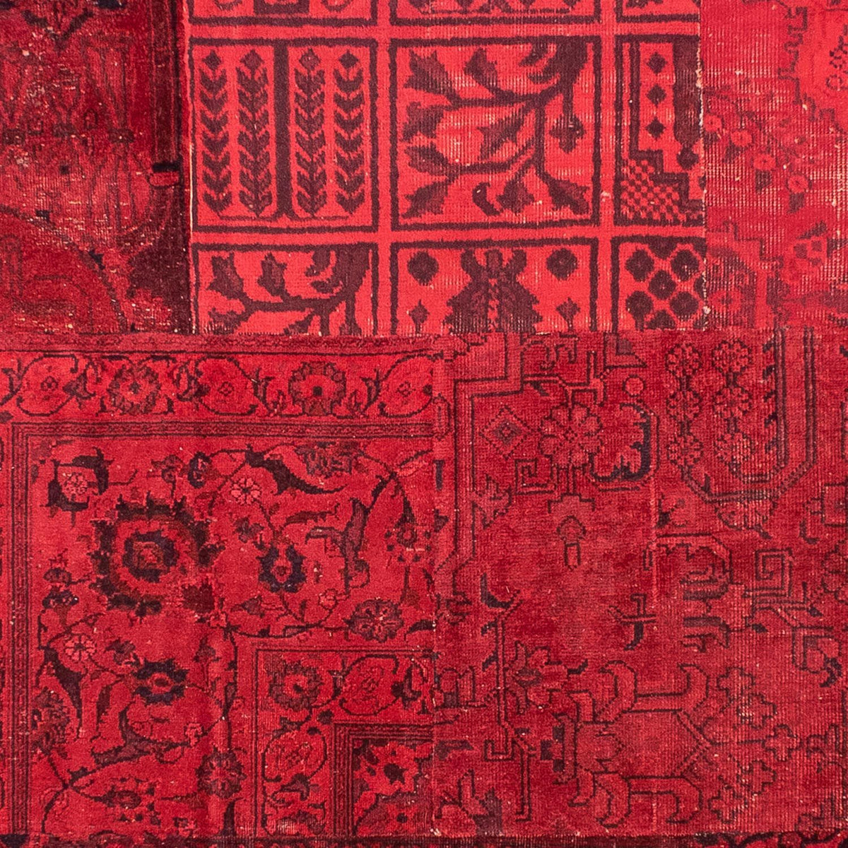 Patchwork-tæppe - 296 x 196 cm - mørkerød