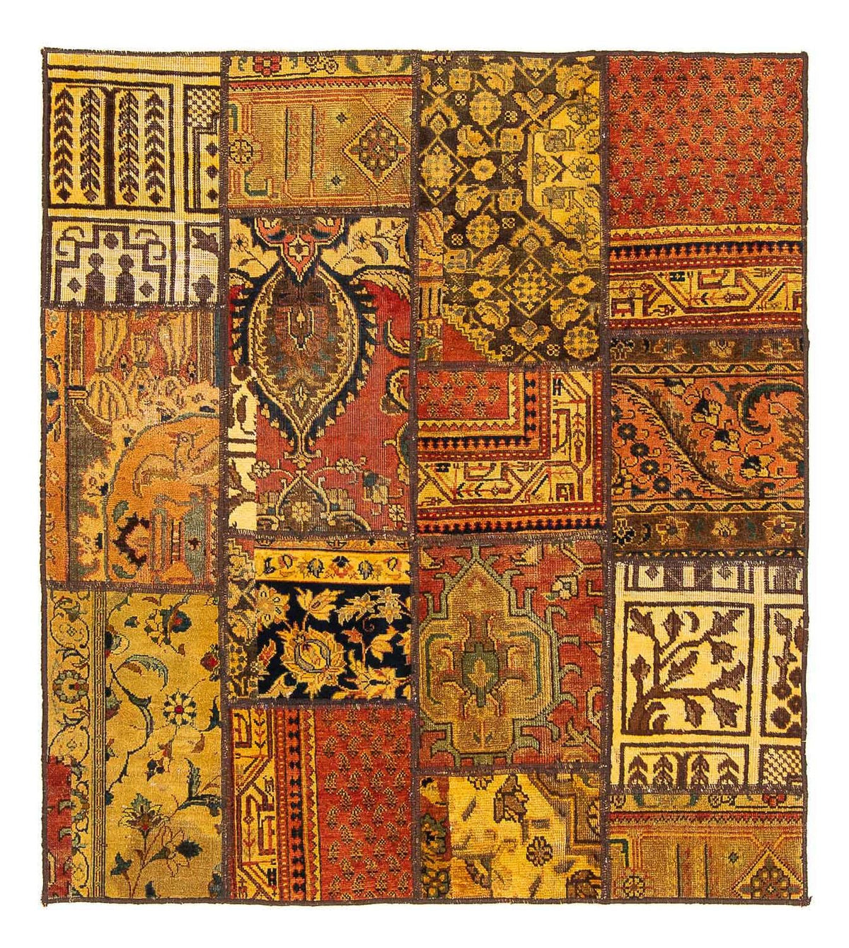 Patchwork-tæppe firkantet  - 151 x 142 cm - flerfarvet