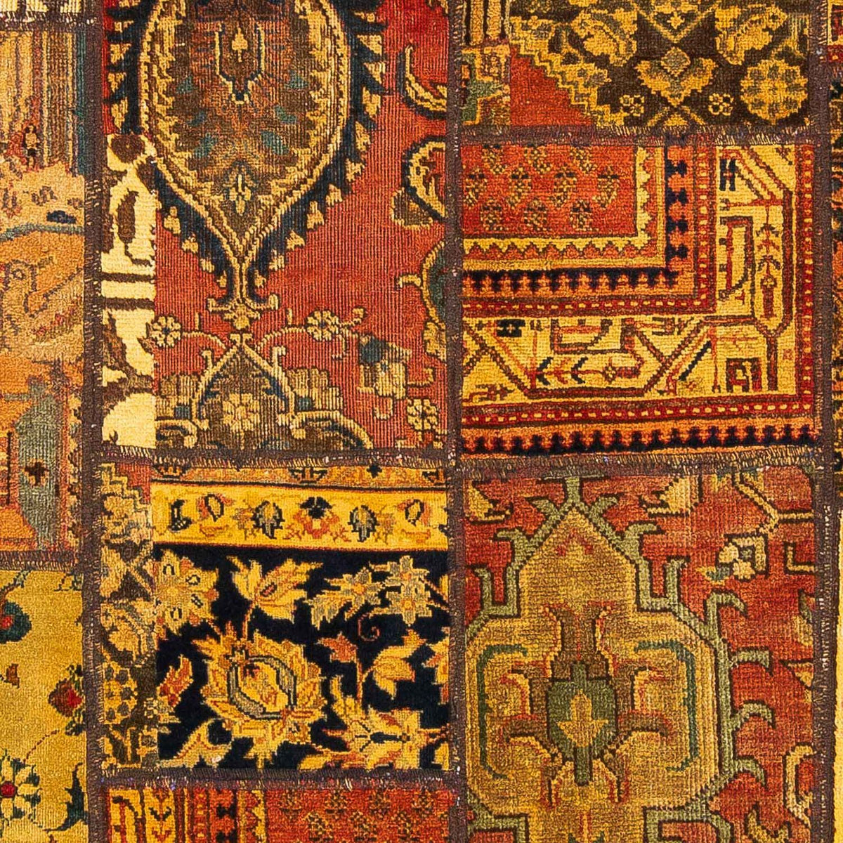 Patchwork-tæppe firkantet  - 151 x 142 cm - flerfarvet