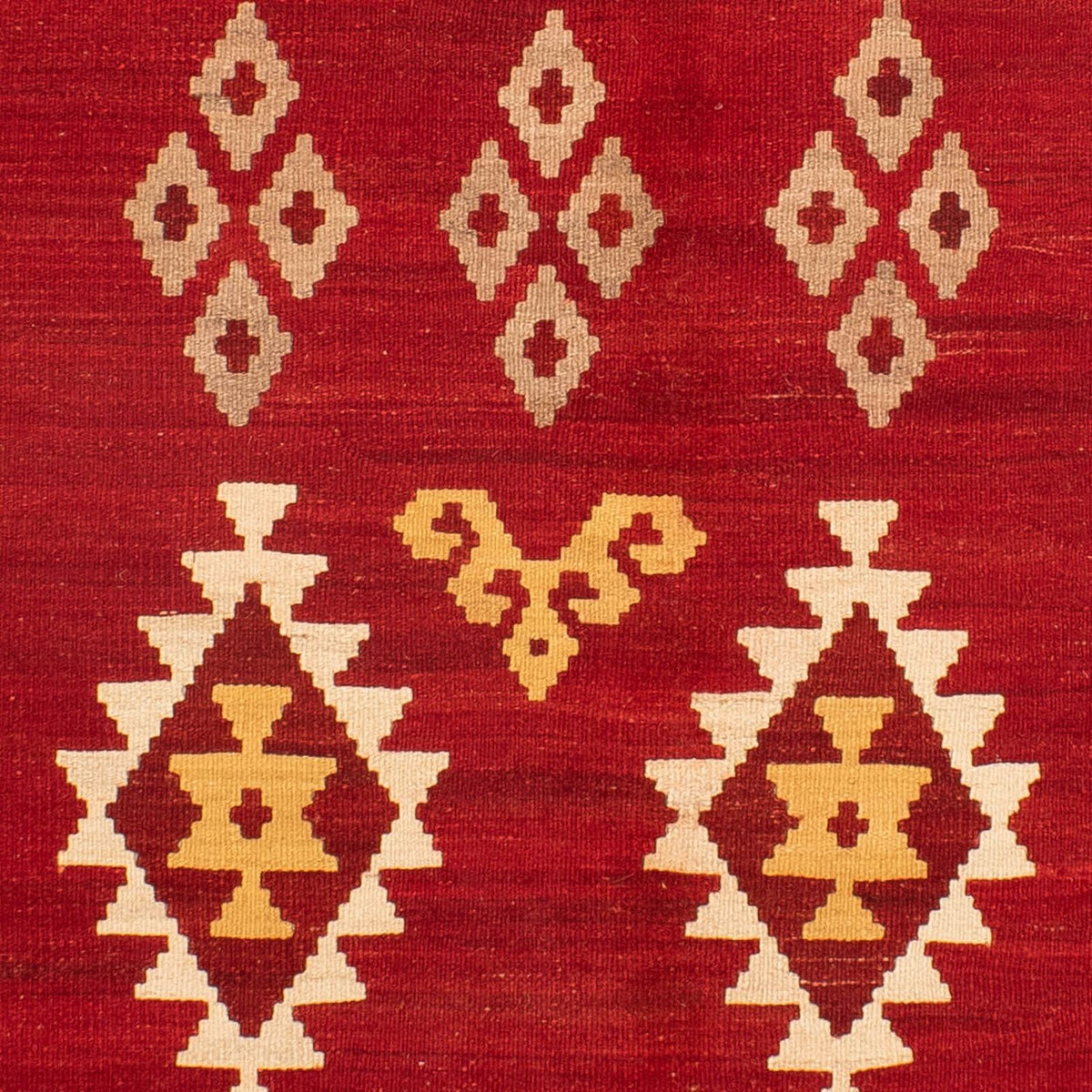 Kelim-tæppe - orientalsk - 252 x 178 cm - mørkerød