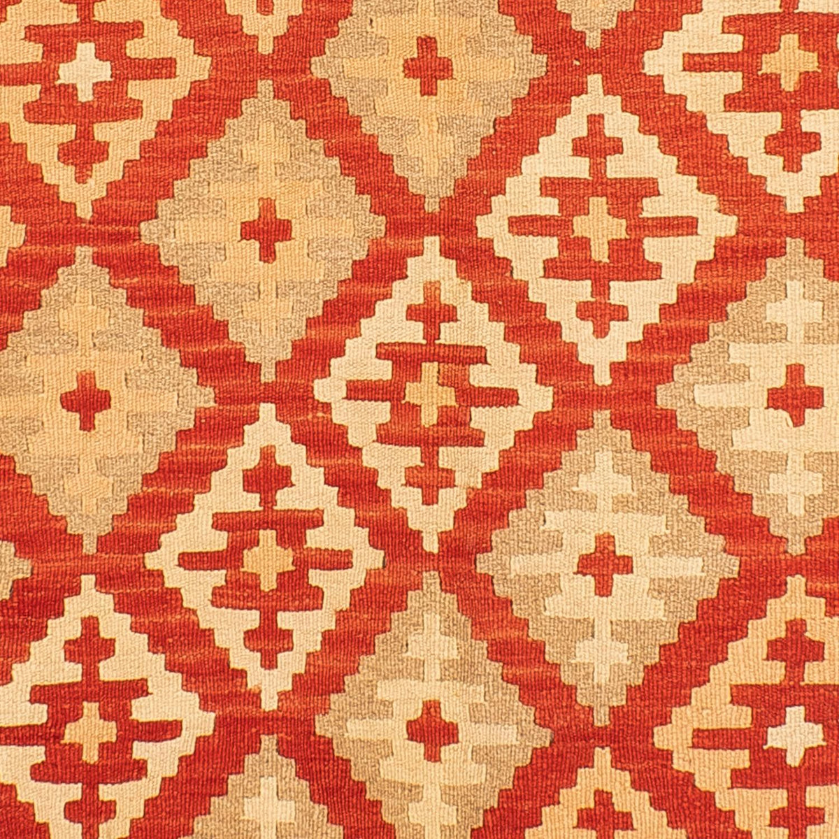 Kelim-tæppe - orientalsk - 206 x 152 cm - mørkerød