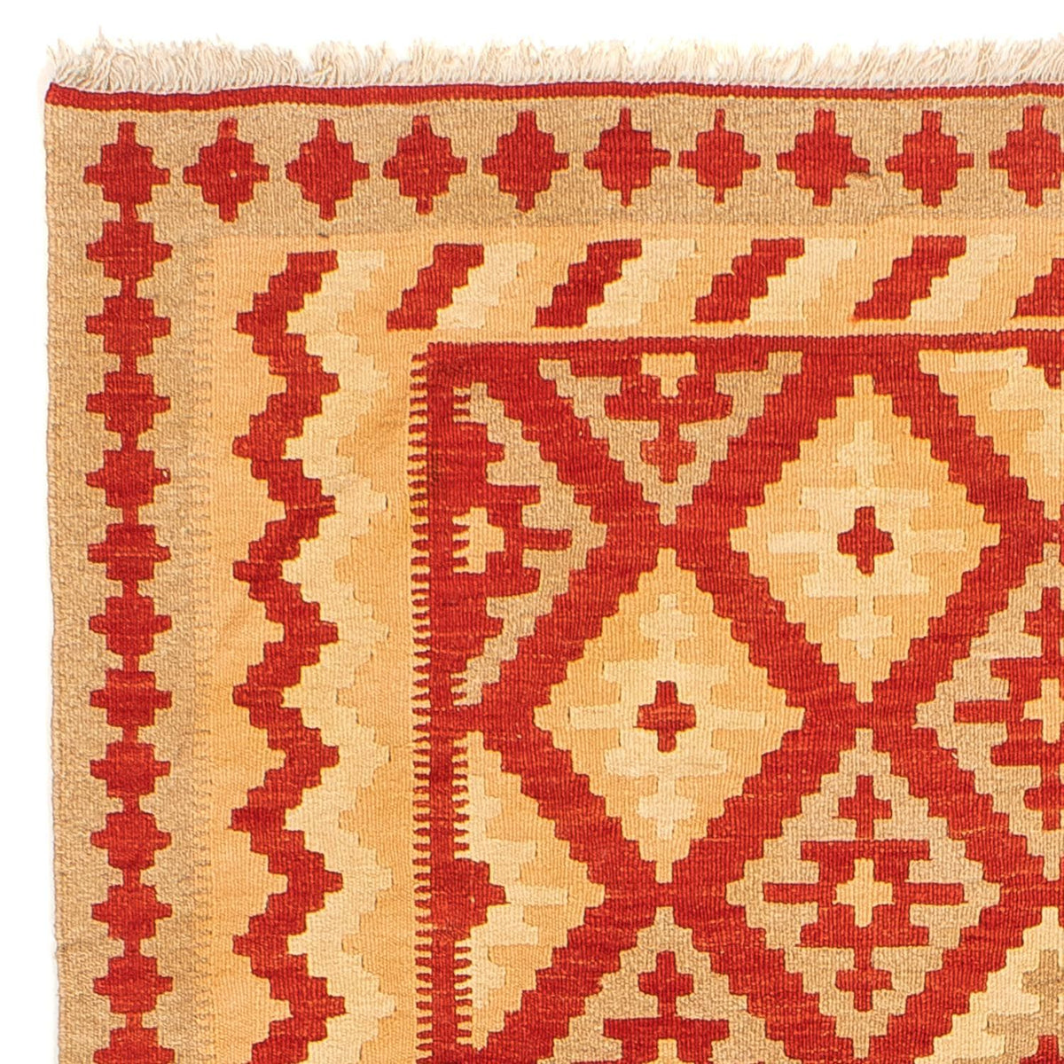 Kelim-tæppe - orientalsk - 206 x 152 cm - mørkerød