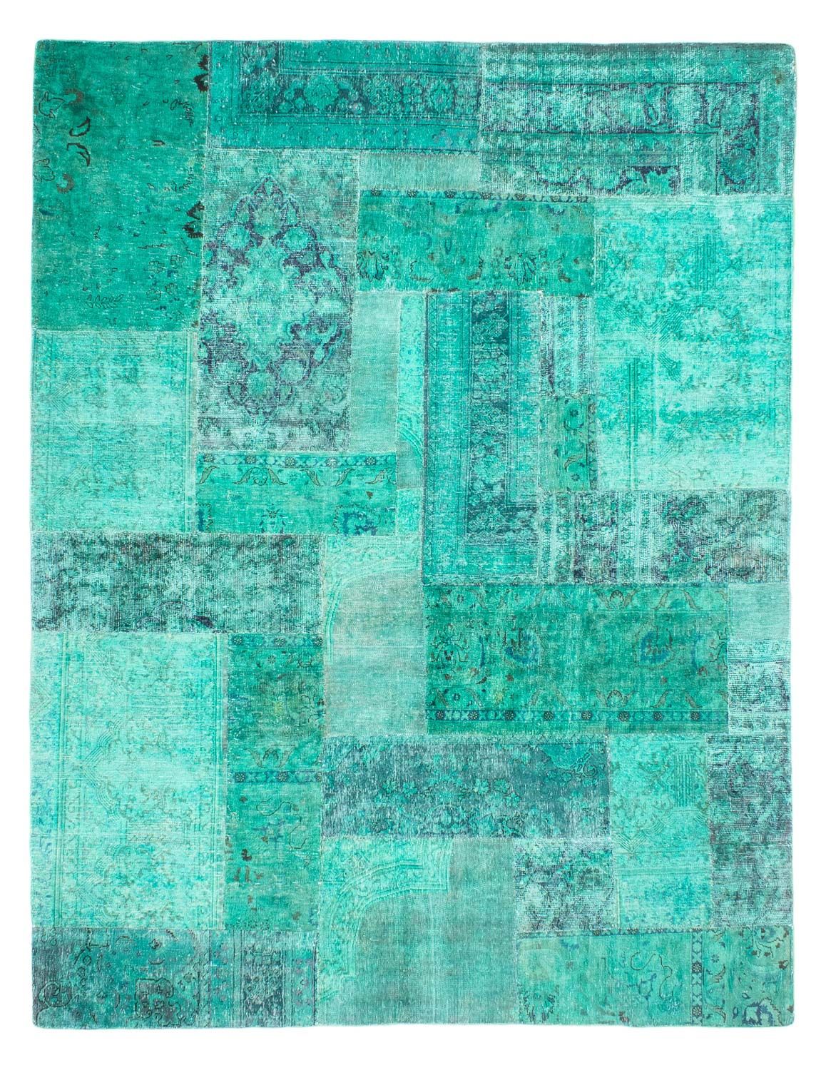 Patchwork-tæppe - 297 x 231 cm - turkis