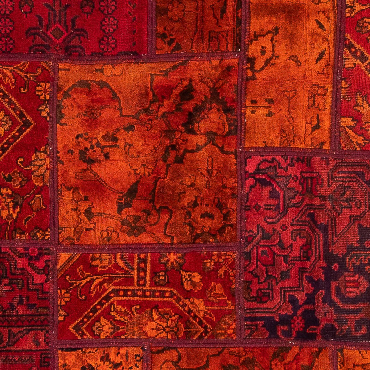 Patchwork-tæppe - 194 x 140 cm - flerfarvet