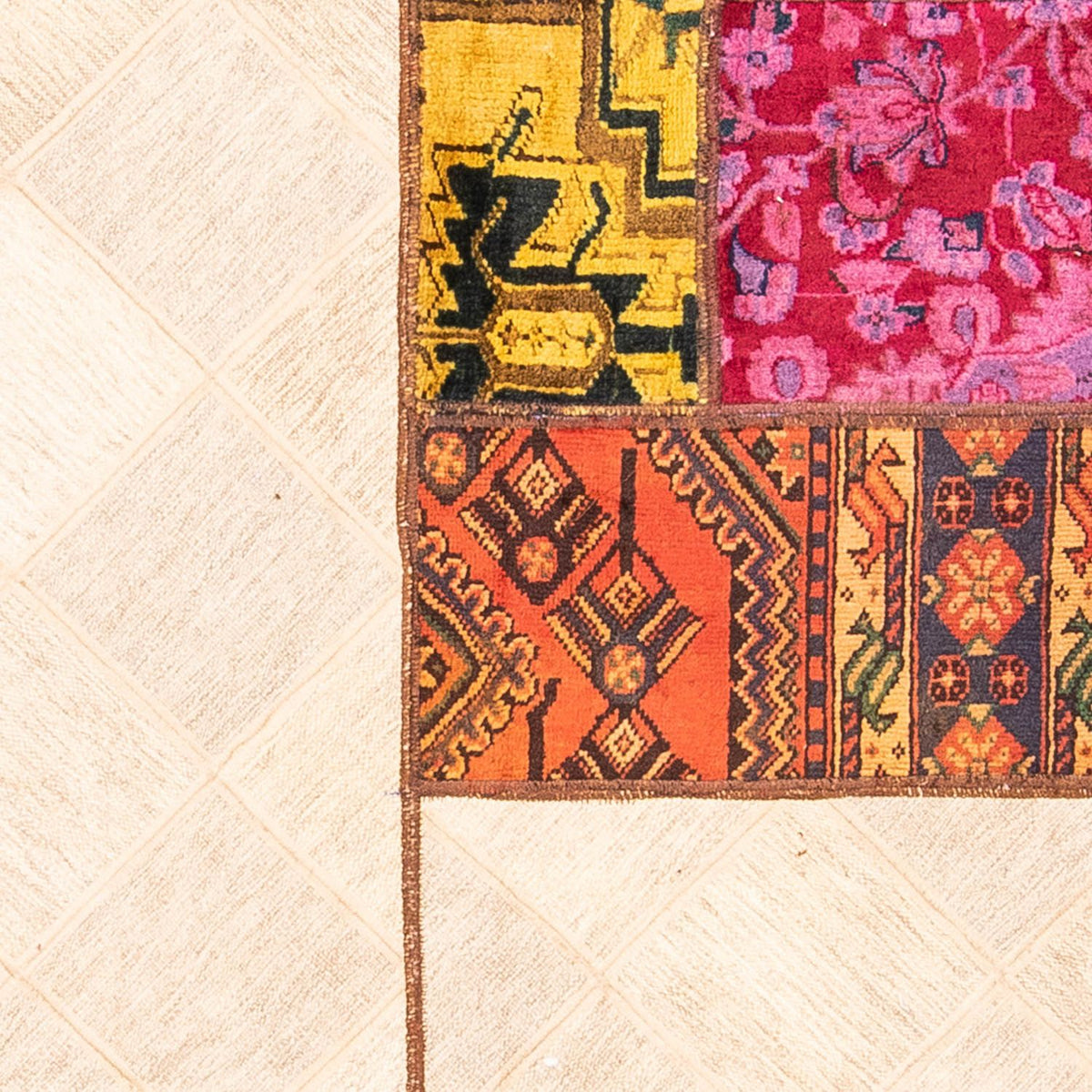 Patchwork-tæppe - 249 x 194 cm - flerfarvet