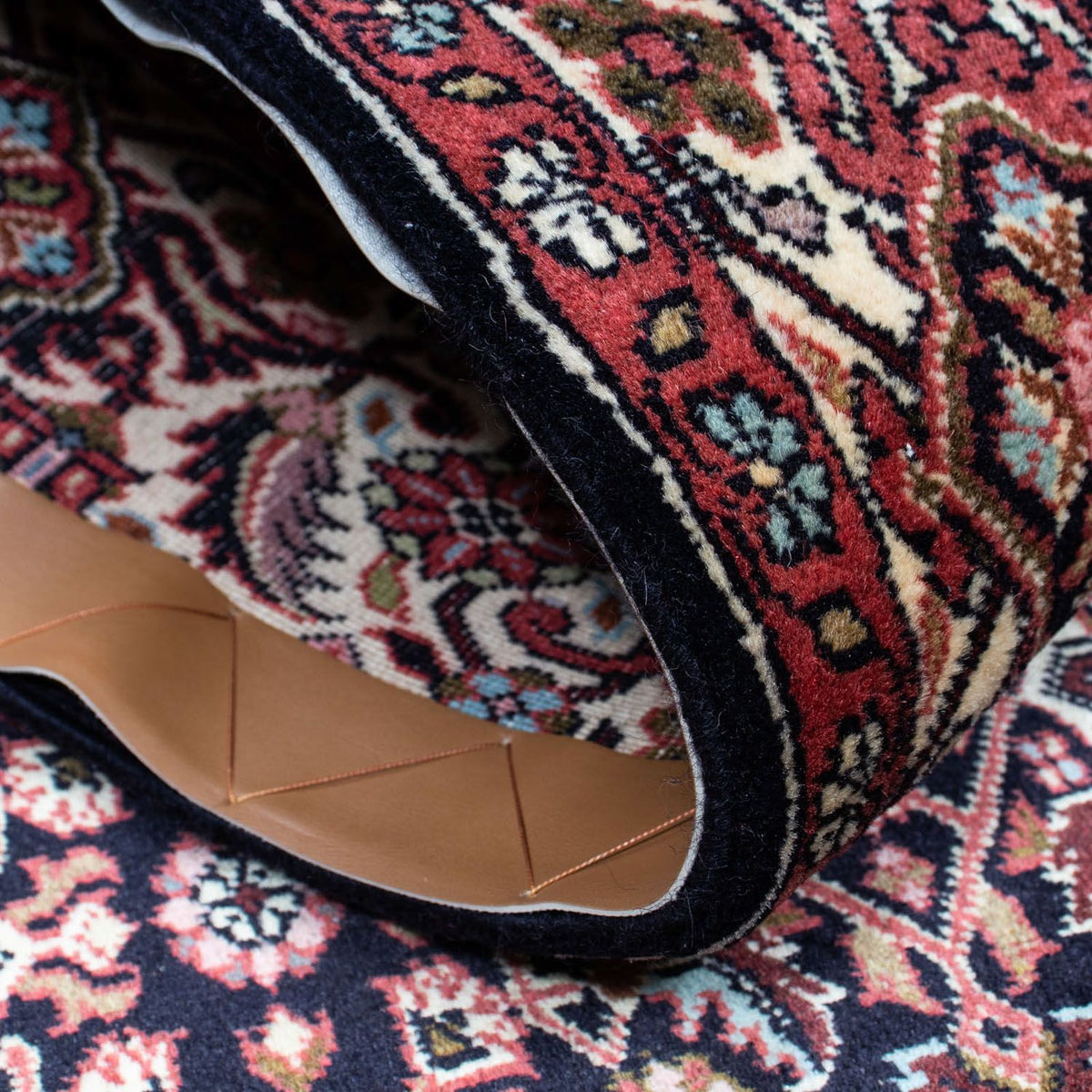 Persisk tæppe - Bijar - 225 x 140 cm - mørkeblå