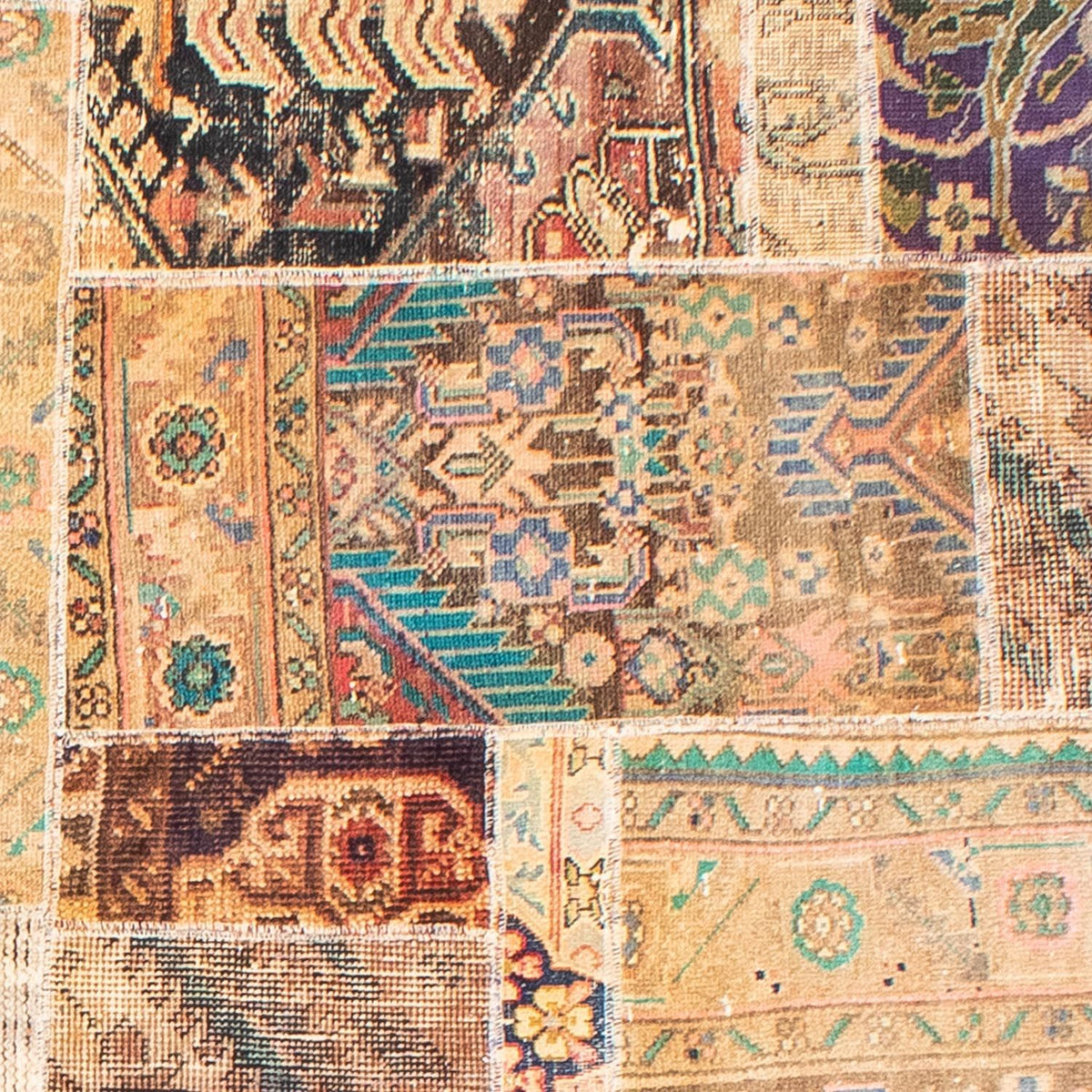 Patchwork-tæppe - 292 x 230 cm - flerfarvet