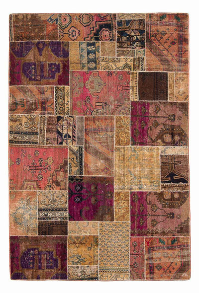 Patchwork-tæppe 181x272cm - Uldtæppe
