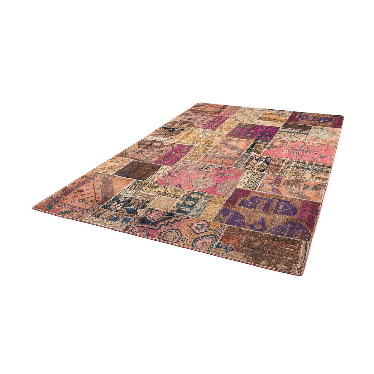 Patchwork-tæppe - 272 x 181 cm - flerfarvet
