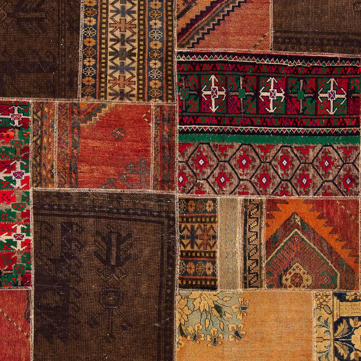 Patchwork-tæppe - 271 x 179 cm - flerfarvet