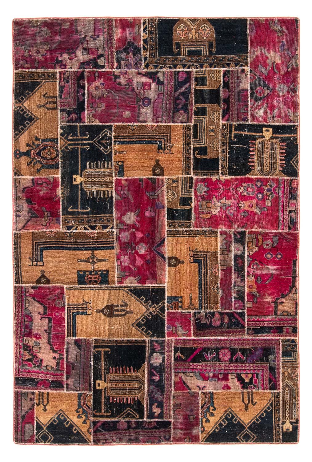 Patchwork-tæppe - 244 x 164 cm - flerfarvet