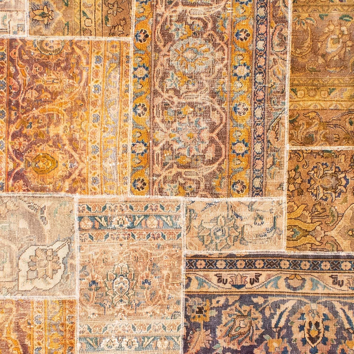 Patchwork-tæppe - 301 x 241 cm - flerfarvet