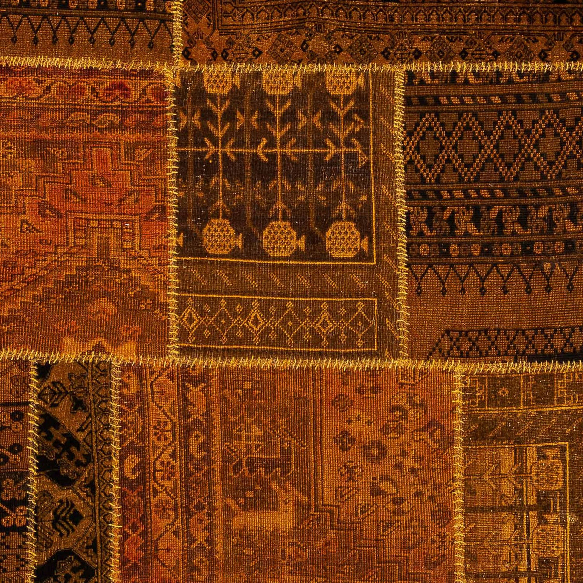 Patchwork-tæppe - 289 x 200 cm - flerfarvet