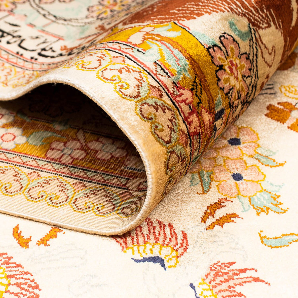 Silketæppe - Ghom Silk - Premium - 195 x 125 cm - pink