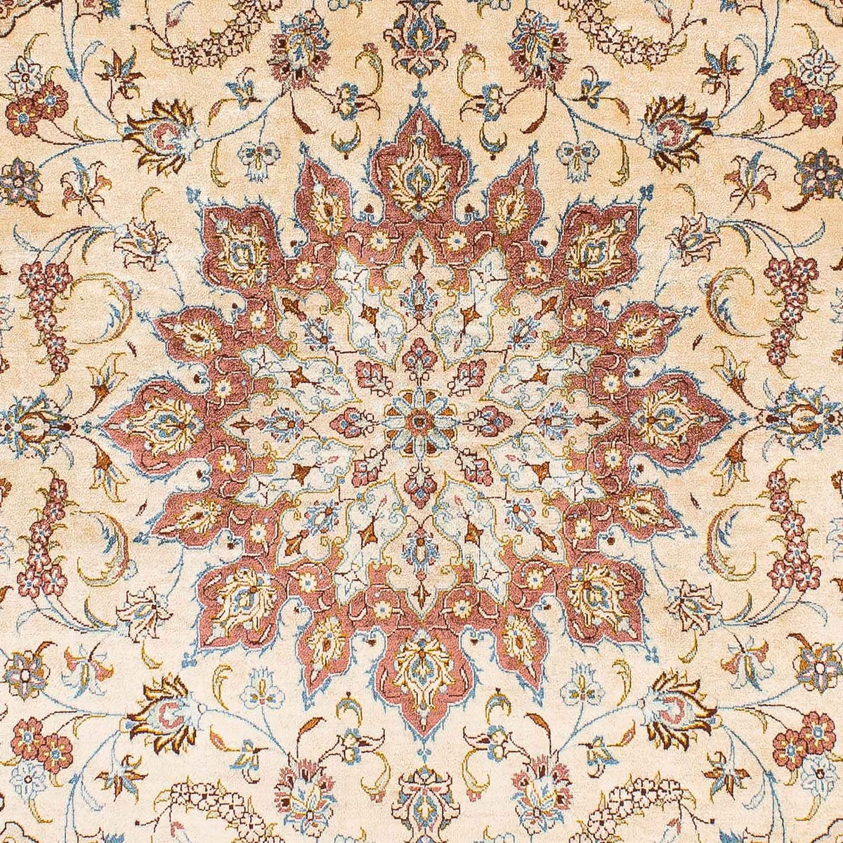 Silketæppe - Ghom Silk - Premium - 200 x 128 cm - beige