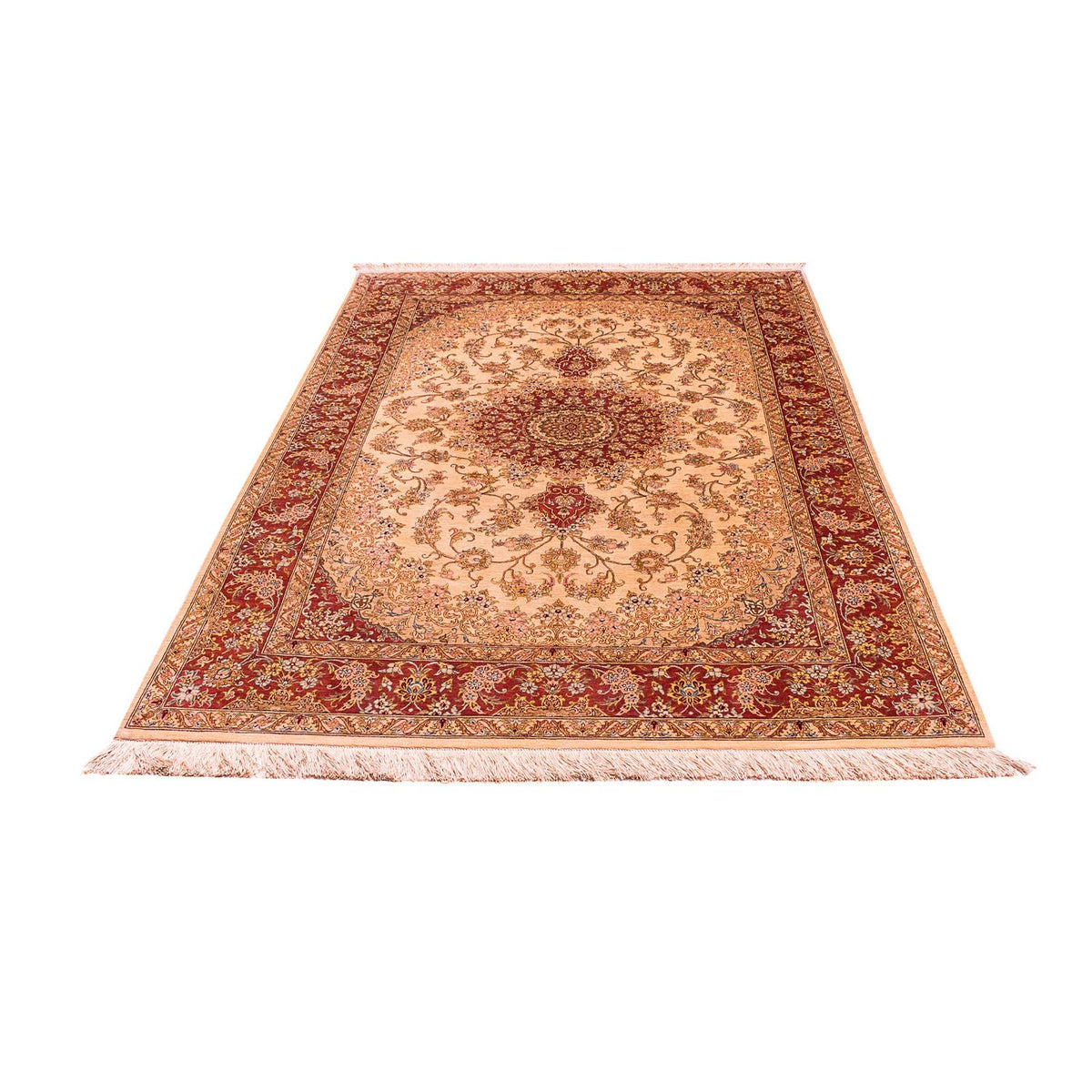 Silketæppe - Ghom Silk - Premium - 210 x 130 cm - beige