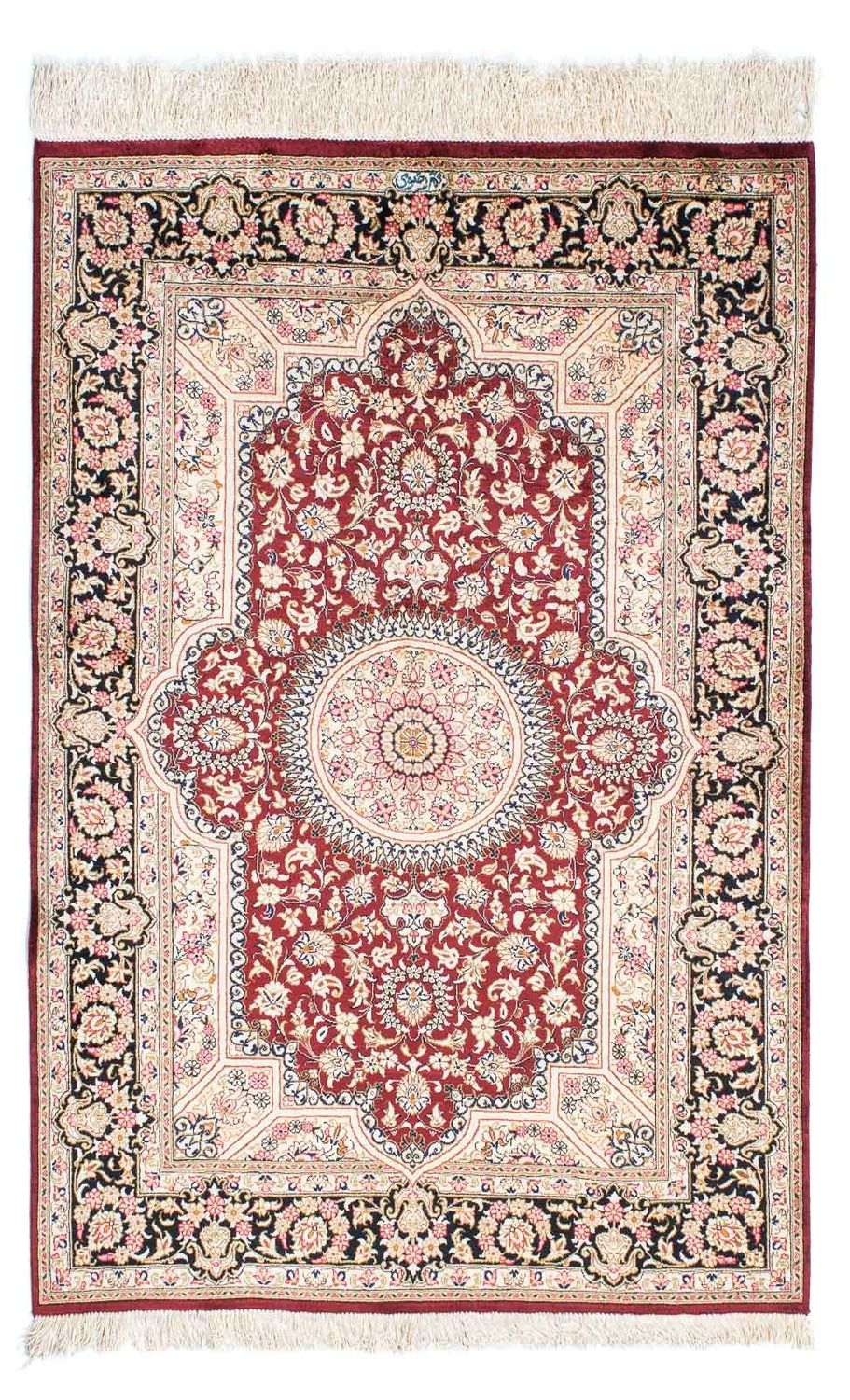Persisk tæppe - Ghom - 144 x 95 cm - mørkerød