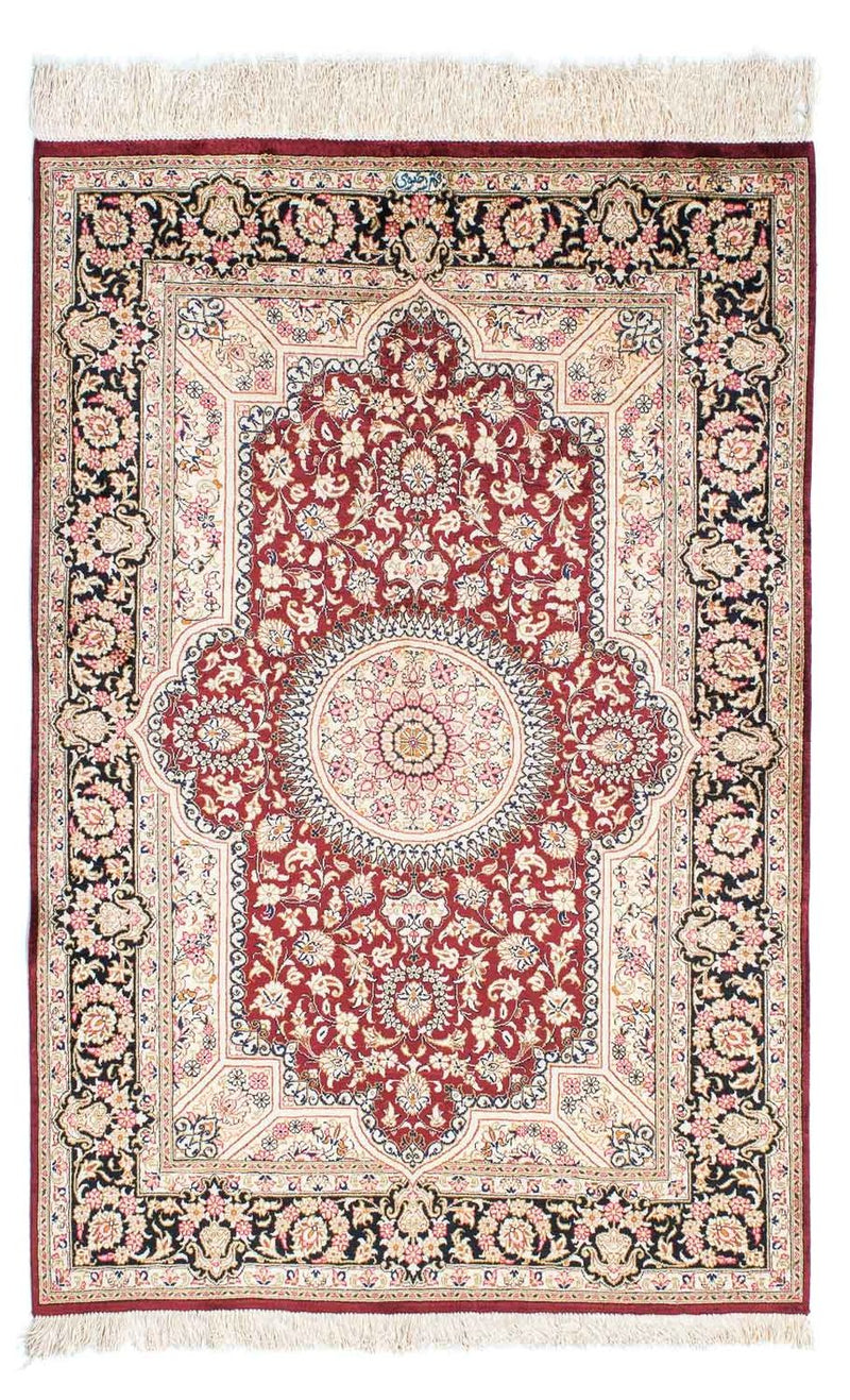 Persisk tæppe - Ghom - 144 x 95 cm - mørkerød