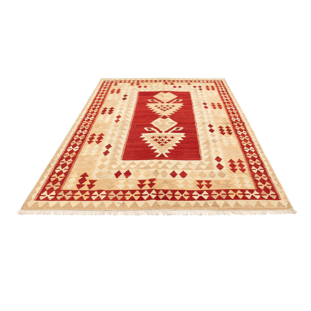 Kelim-tæppe - orientalsk - 256 x 173 cm - beige