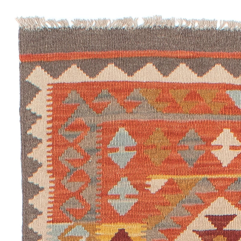 Løber Kelim Carpet - Splash - 296 x 76 cm - lysrød