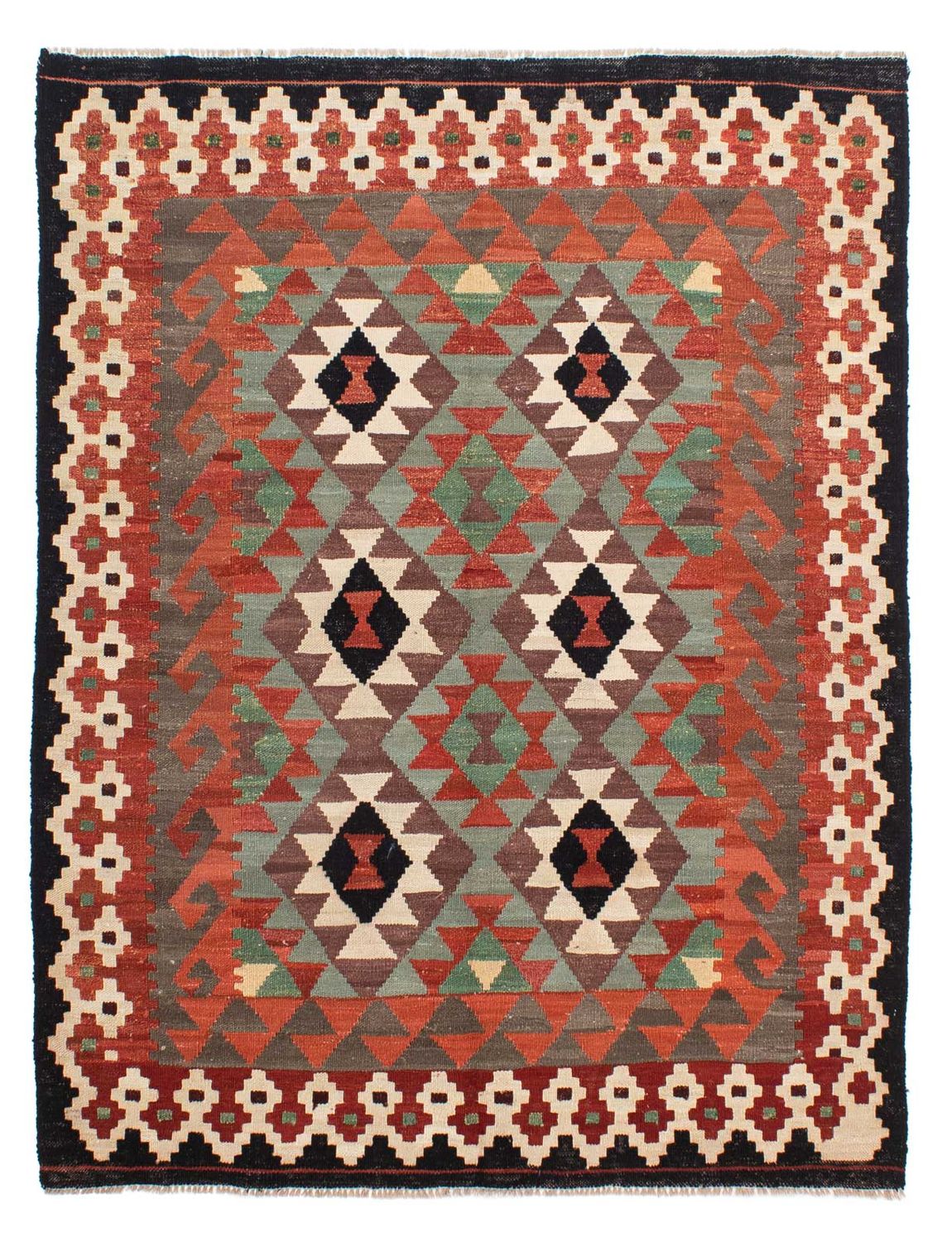 Kelim Carpet - Splash - 196 x 149 cm - flerfarvet