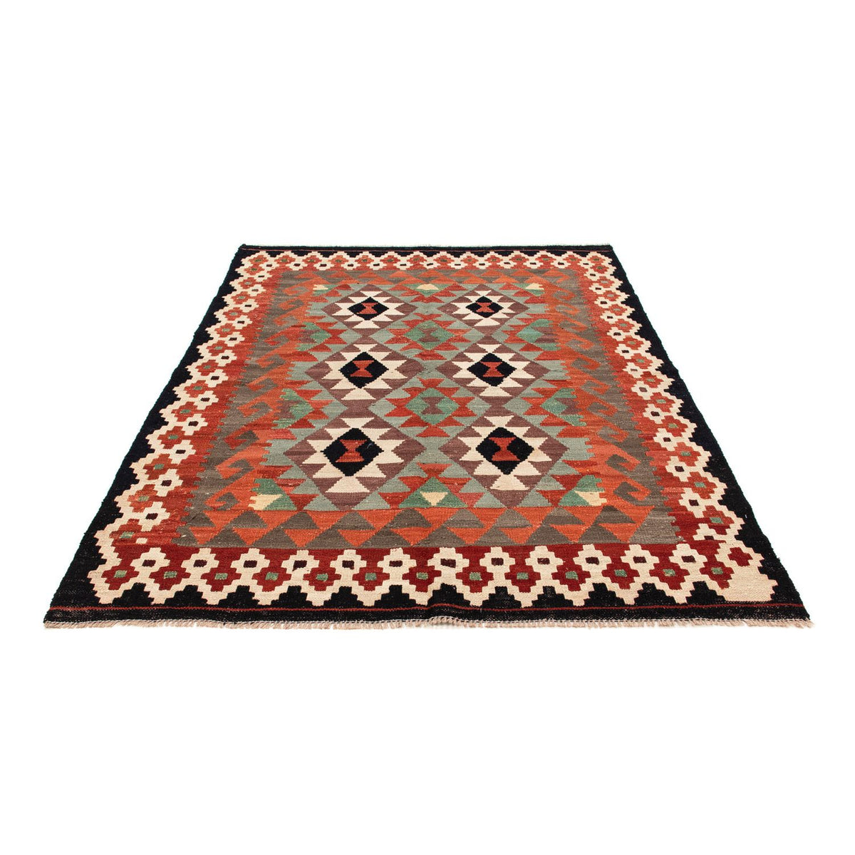 Kelim Carpet - Splash - 196 x 149 cm - flerfarvet