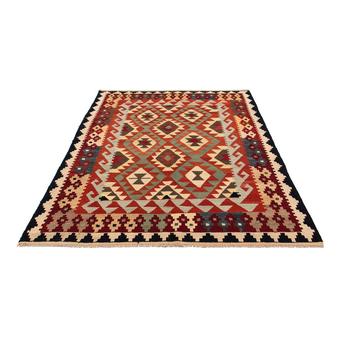 Kelim Carpet - Splash - 215 x 157 cm - flerfarvet