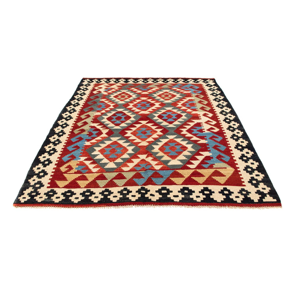 Kelim Carpet - Splash - 199 x 163 cm - flerfarvet