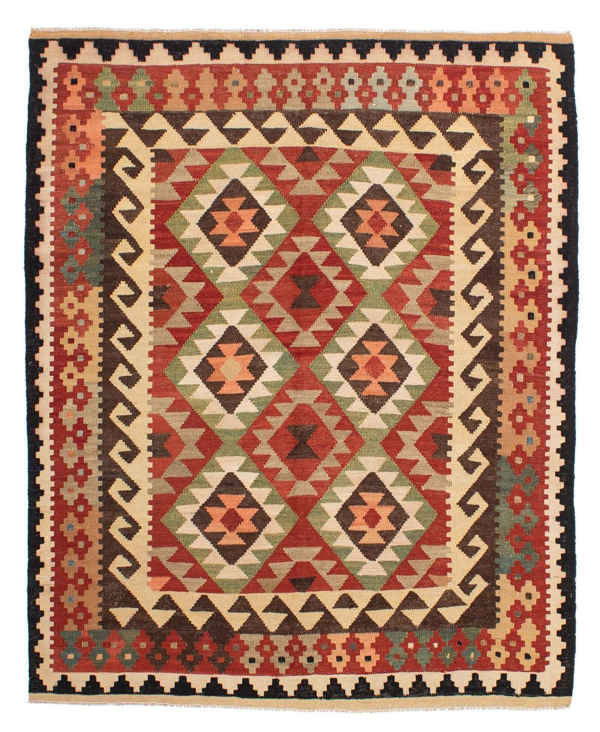 Kelim Carpet - Splash - 183 x 155 cm - flerfarvet
