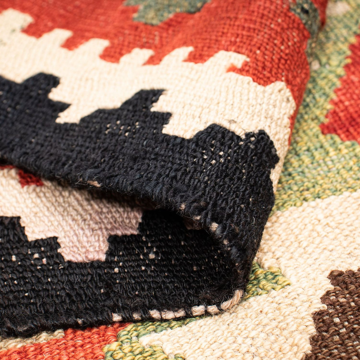 Kelim Carpet - Splash - 183 x 155 cm - flerfarvet