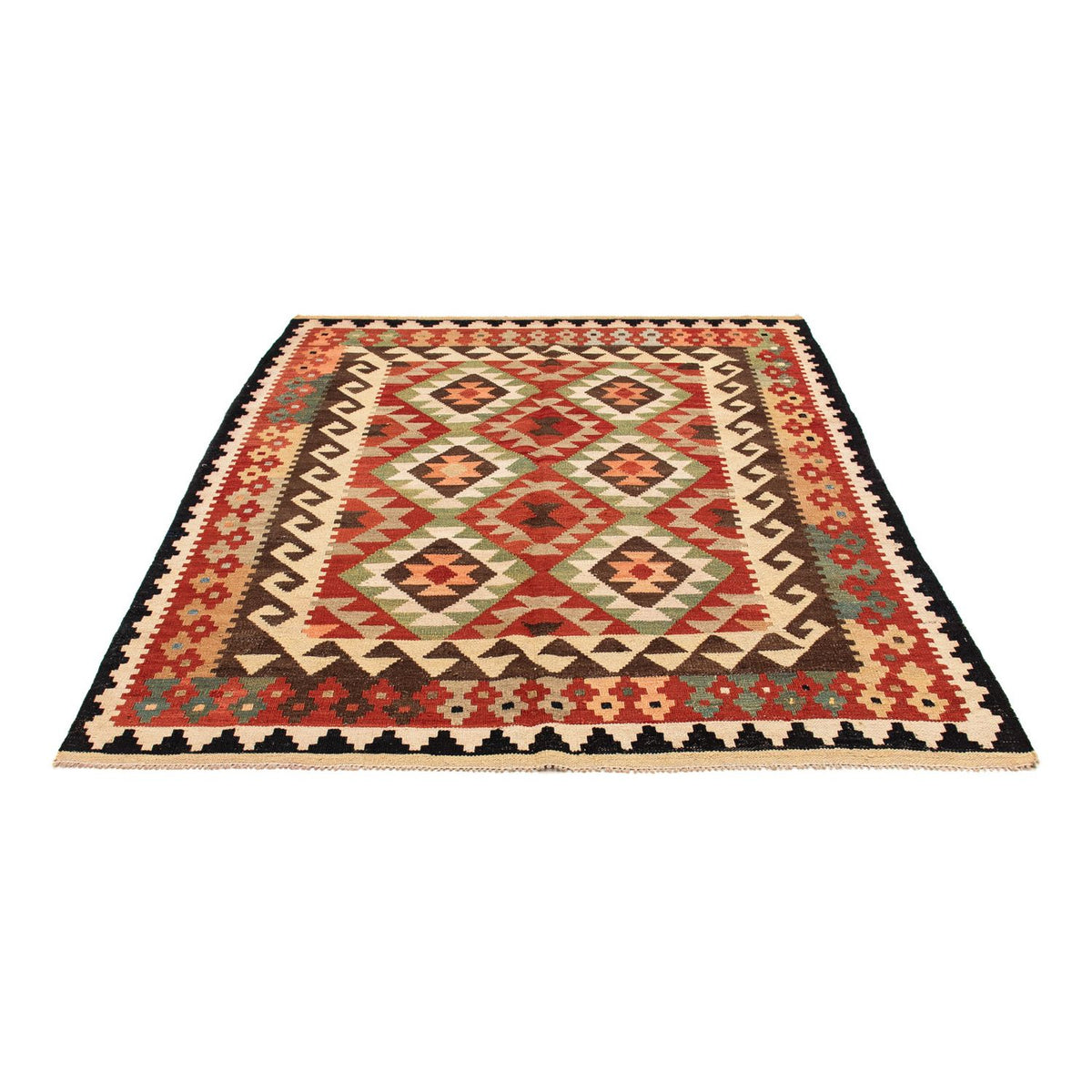 Kelim Carpet - Splash - 183 x 155 cm - flerfarvet