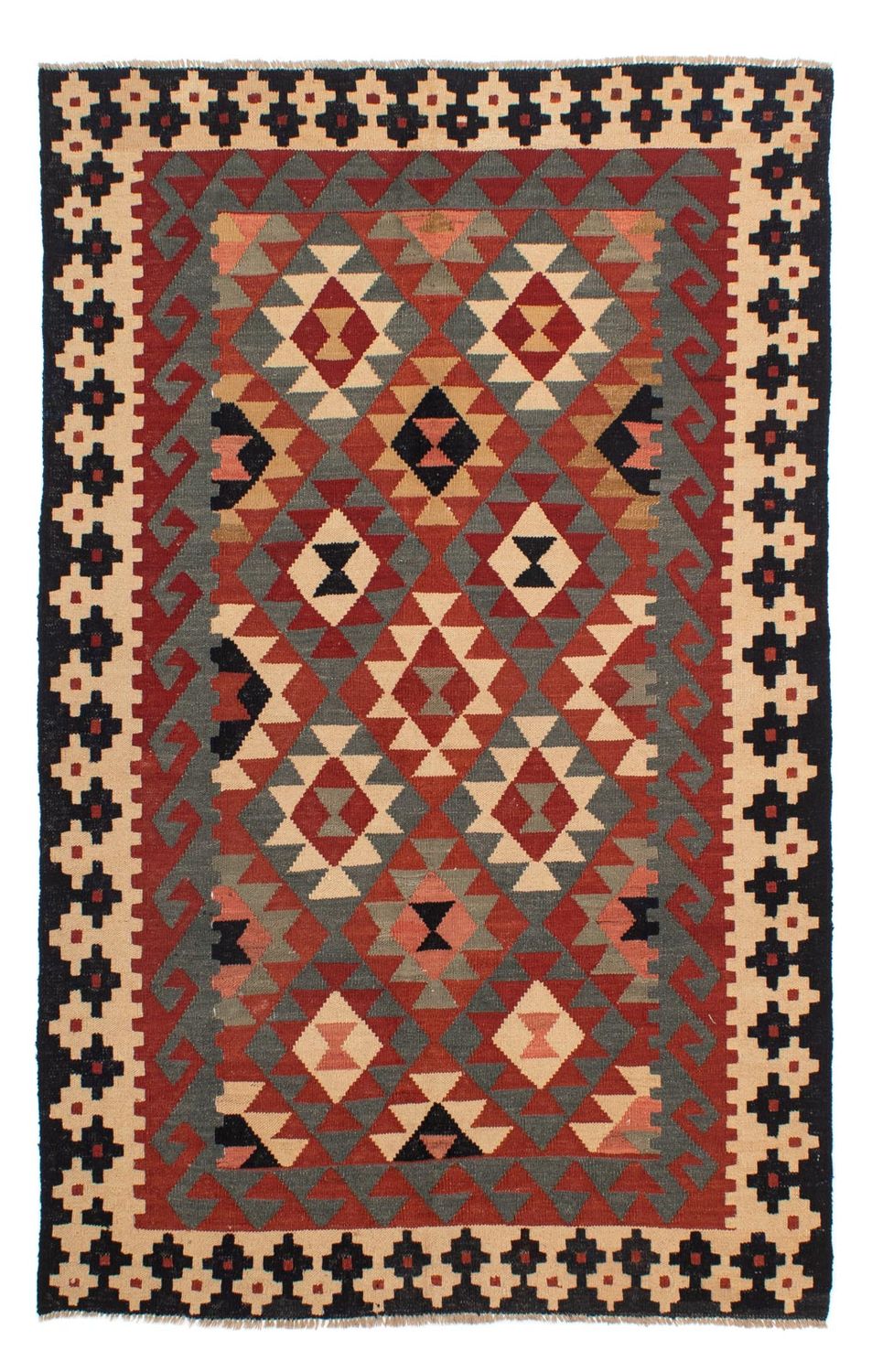 Kelim Carpet - Splash - 207 x 146 cm - flerfarvet