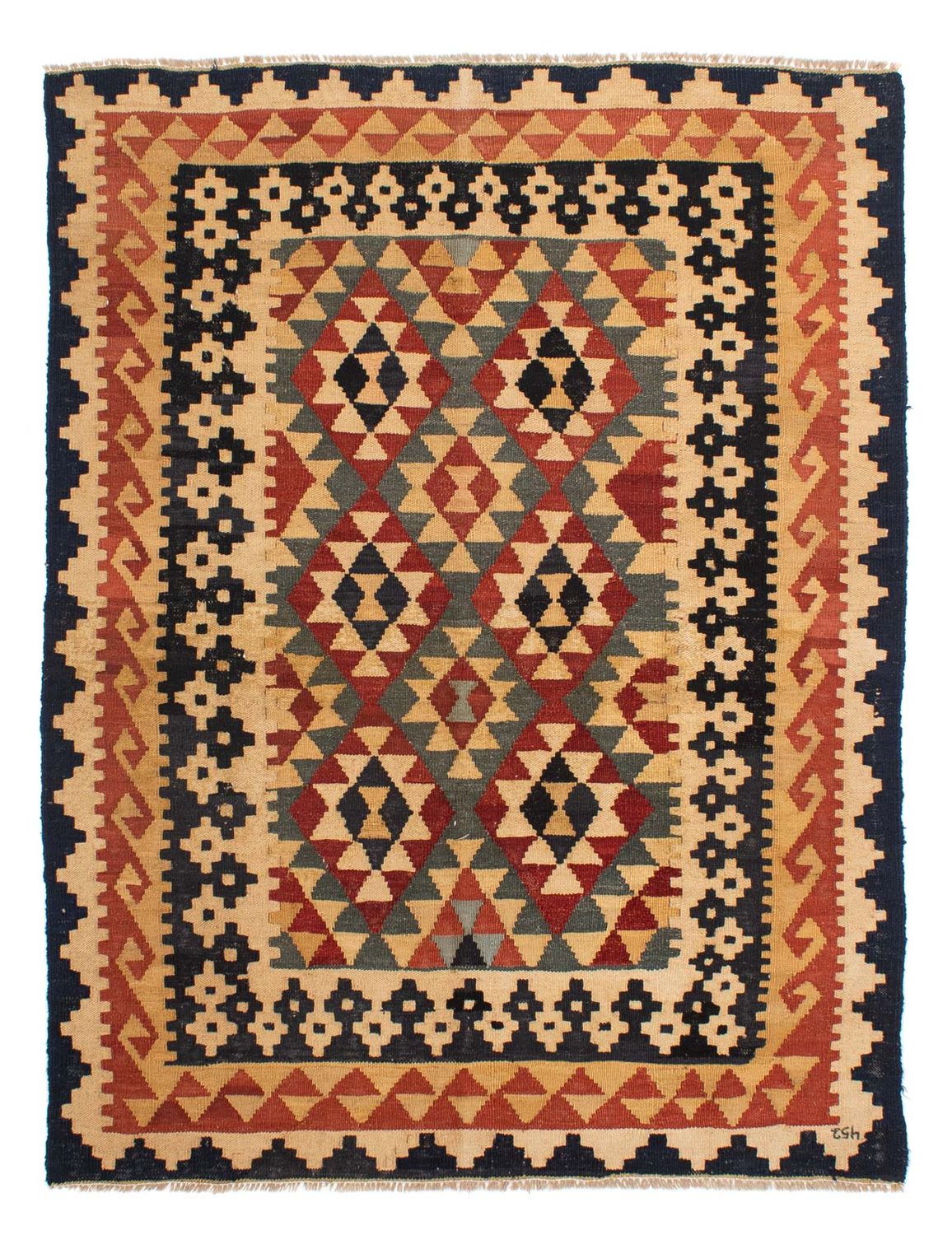 Kelim Carpet - Splash - 200 x 146 cm - flerfarvet