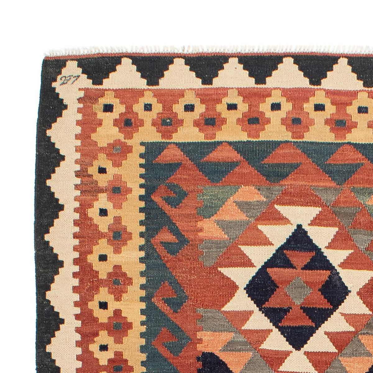 Kelim Carpet - Splash - 205 x 158 cm - flerfarvet