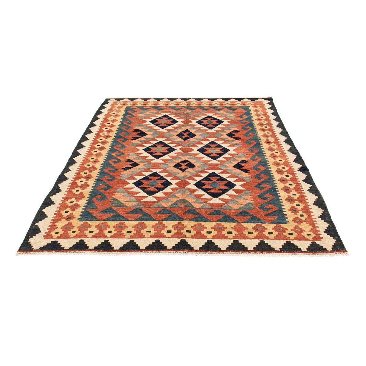 Kelim Carpet - Splash - 205 x 158 cm - flerfarvet