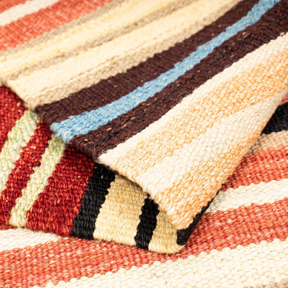 Kelim Carpet - Splash - 199 x 156 cm - flerfarvet