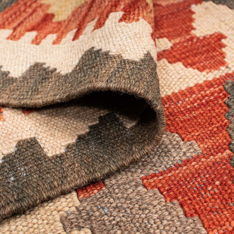 Kelim-tæppe - orientalsk - 194 x 147 cm - lysrød