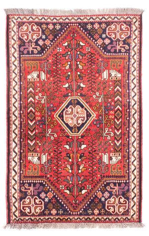 Persisk tæppe - Nomadisk - 153 x 106 cm - mørkerød